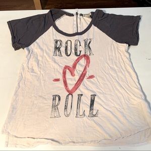 Lucky brand stitched zipper t shirt